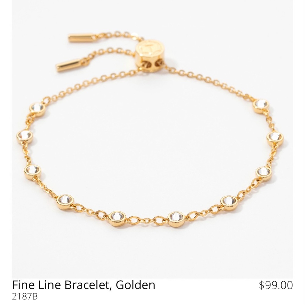 Touchstone Crystal by Swarovski Golden Fine Line Bracelet with Crystal Accents